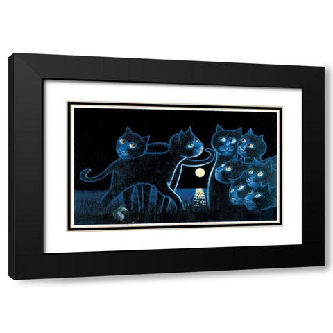 Beach Party (with Mouse) Black Modern Wood Framed Art Print with Double Matting by Seeley, Laura