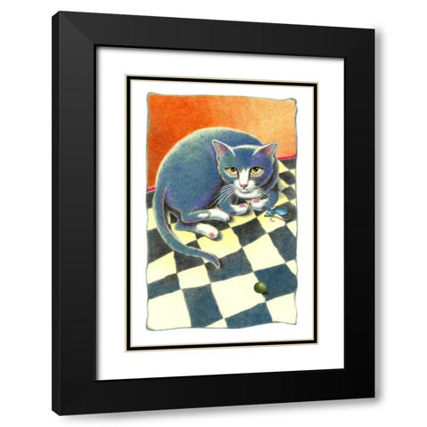 Blue Ribbon Baby Black Modern Wood Framed Art Print with Double Matting by Seeley, Laura