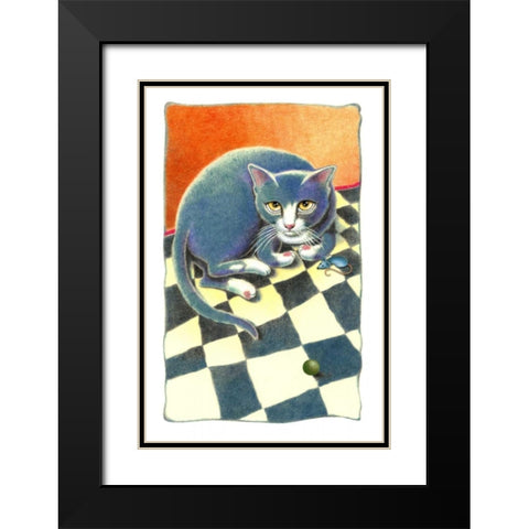 Blue Ribbon Baby Black Modern Wood Framed Art Print with Double Matting by Seeley, Laura