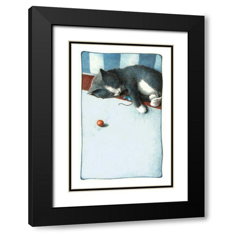 Power Nap Black Modern Wood Framed Art Print with Double Matting by Seeley, Laura