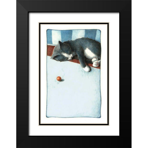 Power Nap (with Mouse) Black Modern Wood Framed Art Print with Double Matting by Seeley, Laura