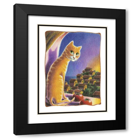 Thinking of you Black Modern Wood Framed Art Print with Double Matting by Seeley, Laura