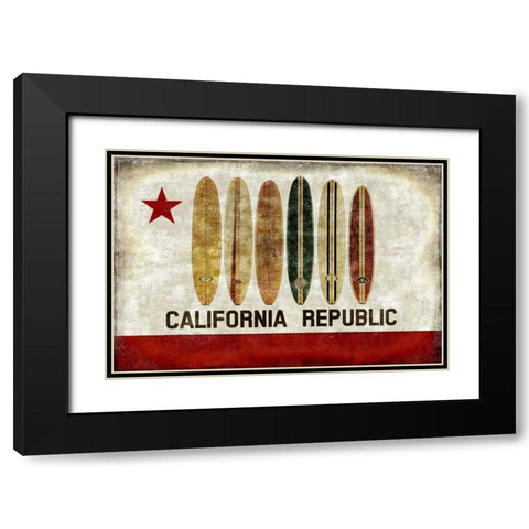 Surf Republic Black Modern Wood Framed Art Print with Double Matting by Wilson, Luke