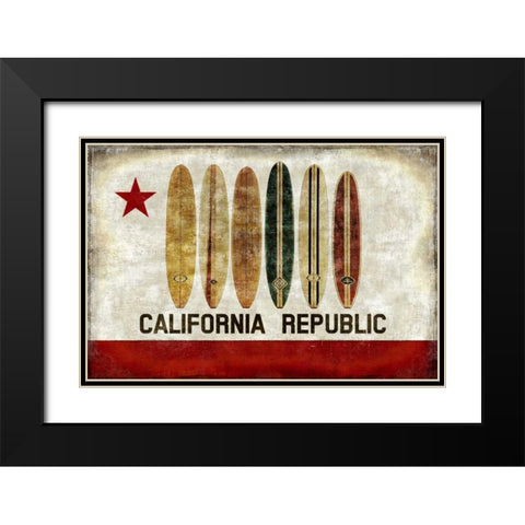 Surf Republic Black Modern Wood Framed Art Print with Double Matting by Wilson, Luke