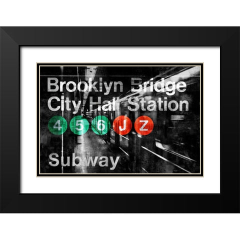 NYC Subway Station I Black Modern Wood Framed Art Print with Double Matting by Wilson, Luke