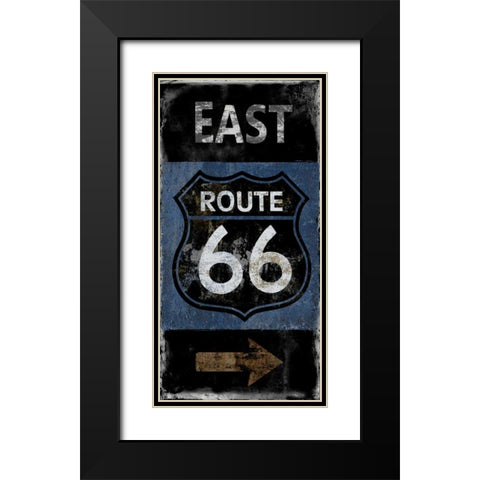 Route 66 East Black Modern Wood Framed Art Print with Double Matting by Wilson, Luke