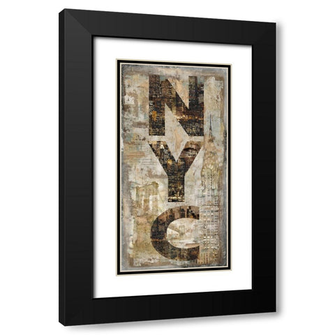 NYC Vertical Black Modern Wood Framed Art Print with Double Matting by Wilson, Luke