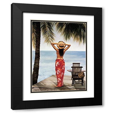 Tropical Resort I Black Modern Wood Framed Art Print with Double Matting by Arellano, Migdalia