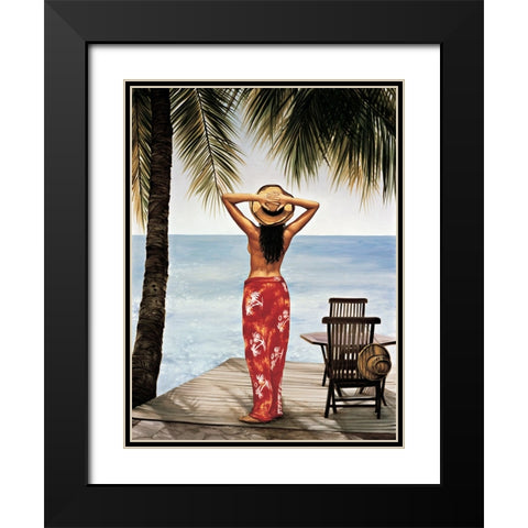 Tropical Resort I Black Modern Wood Framed Art Print with Double Matting by Arellano, Migdalia