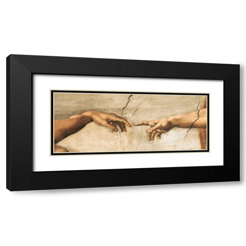 Creazione di Adamo-particol Black Modern Wood Framed Art Print with Double Matting by Michelangelo