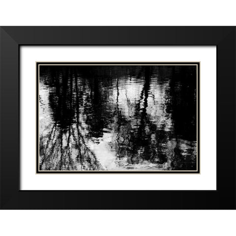 Reflecting Black Modern Wood Framed Art Print with Double Matting by Barrett, Michael