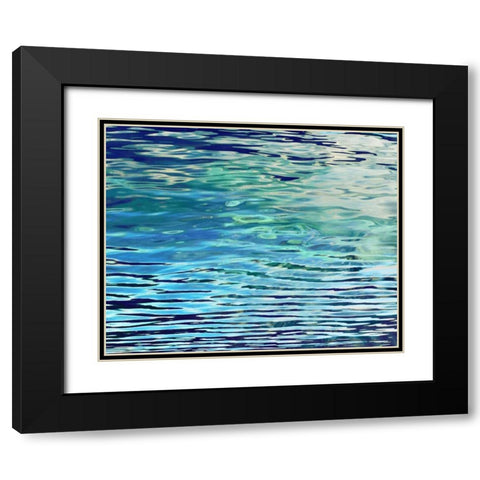 Aqua Reflections Black Modern Wood Framed Art Print with Double Matting by Barrett, Michael