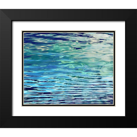 Aqua Reflections Black Modern Wood Framed Art Print with Double Matting by Barrett, Michael