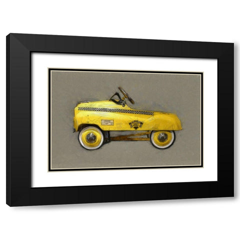 Taxi Cab Pedal Car Black Modern Wood Framed Art Print with Double Matting by Calkins, Michelle