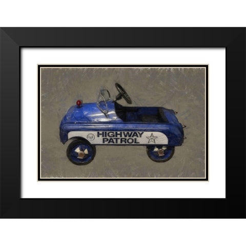 Highway Patrol Pedal Car  Black Modern Wood Framed Art Print with Double Matting by Calkins, Michelle