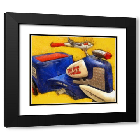 Police Tricycle Black Modern Wood Framed Art Print with Double Matting by Calkins, Michelle