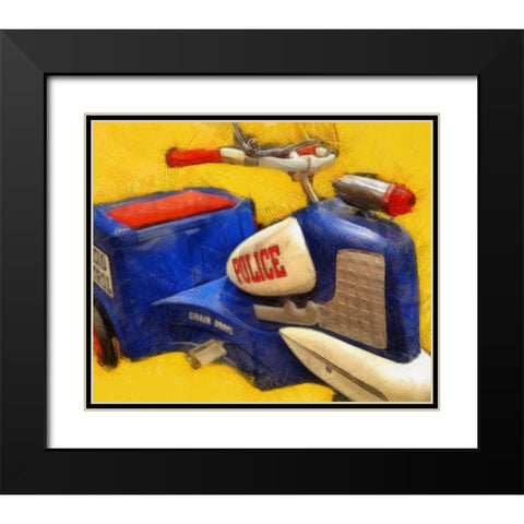 Police Tricycle Black Modern Wood Framed Art Print with Double Matting by Calkins, Michelle