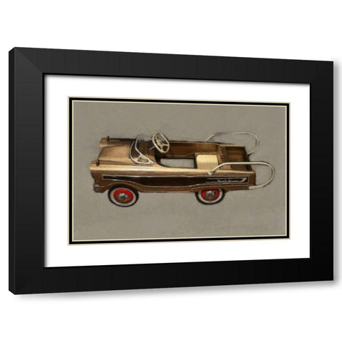 Ranch Wagon Pedal Car Black Modern Wood Framed Art Print with Double Matting by Calkins, Michelle