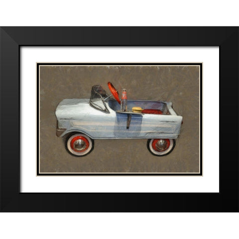 Tee Bird Pedal Car Black Modern Wood Framed Art Print with Double Matting by Calkins, Michelle