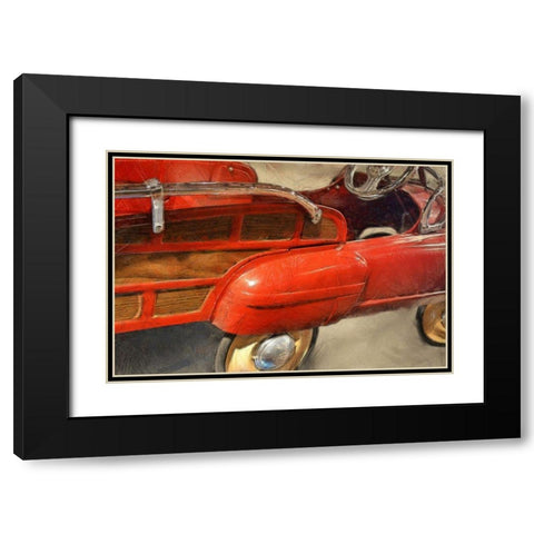 Fire Engine Pedal Car  Black Modern Wood Framed Art Print with Double Matting by Calkins, Michelle