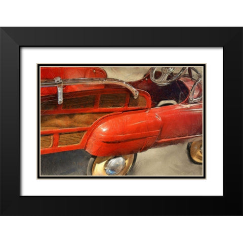 Fire Engine Pedal Car  Black Modern Wood Framed Art Print with Double Matting by Calkins, Michelle