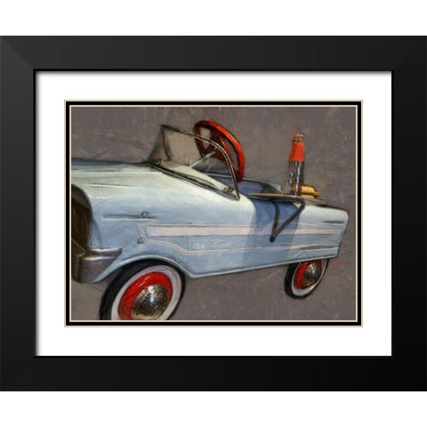 Tee Bird Pedal Car Angle Black Modern Wood Framed Art Print with Double Matting by Calkins, Michelle