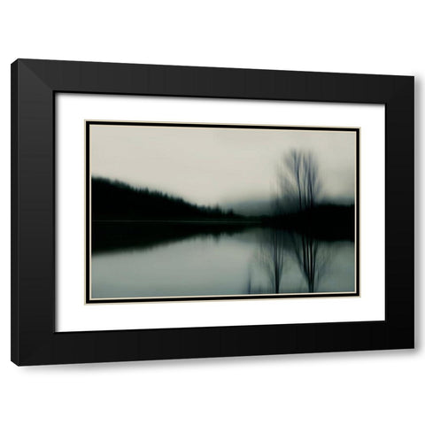 Lake at Dawn Black Modern Wood Framed Art Print with Double Matting by Clark, Madeline