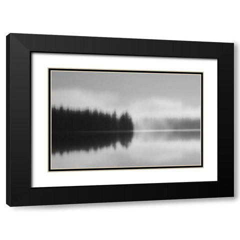 Across the Lake Black Modern Wood Framed Art Print with Double Matting by Clark, Madeline