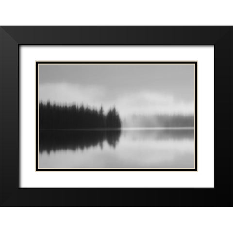 Across the Lake Black Modern Wood Framed Art Print with Double Matting by Clark, Madeline
