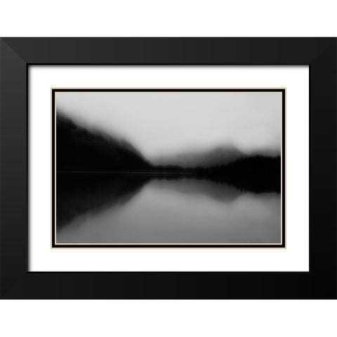 Mist on the Lake Black Modern Wood Framed Art Print with Double Matting by Clark, Madeline