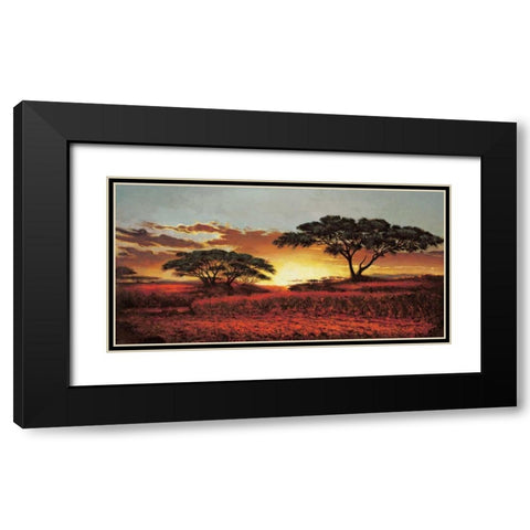 Memories of Serengeti Black Modern Wood Framed Art Print with Double Matting by Madou