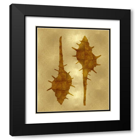 Sea Life - Gold II Black Modern Wood Framed Art Print with Double Matting by Miller, Melonie
