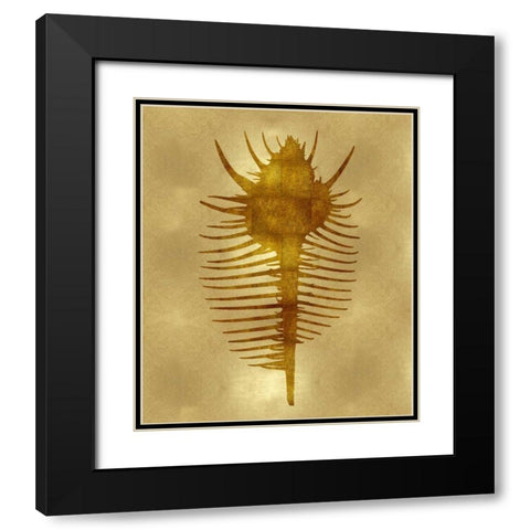 Sea Life - Gold VI Black Modern Wood Framed Art Print with Double Matting by Miller, Melonie