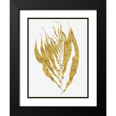 Sea Life - Gold on White I Black Modern Wood Framed Art Print with Double Matting by Miller, Melonie