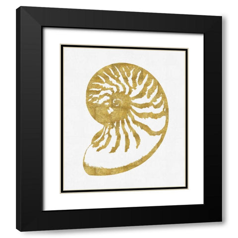 Sea Life - Gold on White III Black Modern Wood Framed Art Print with Double Matting by Miller, Melonie