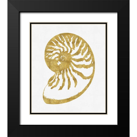 Sea Life - Gold on White III Black Modern Wood Framed Art Print with Double Matting by Miller, Melonie