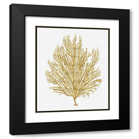 Sea Life - Gold on White V Black Modern Wood Framed Art Print with Double Matting by Miller, Melonie