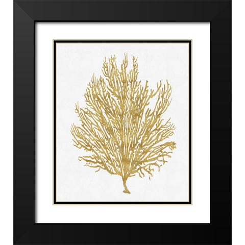 Sea Life - Gold on White V Black Modern Wood Framed Art Print with Double Matting by Miller, Melonie
