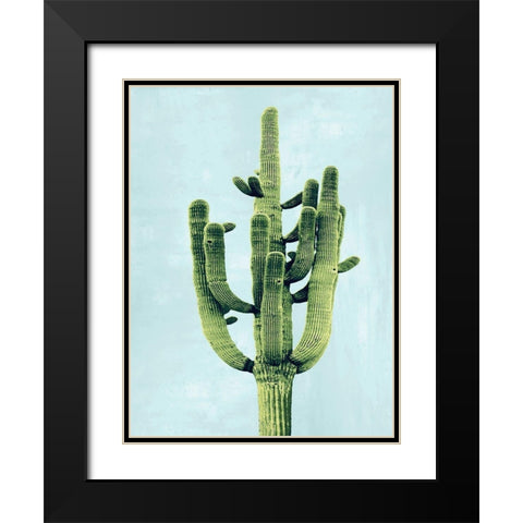 Cactus on Blue II Black Modern Wood Framed Art Print with Double Matting by Jensen, Mia