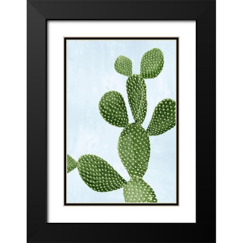 Cactus on Blue VI Black Modern Wood Framed Art Print with Double Matting by Jensen, Mia