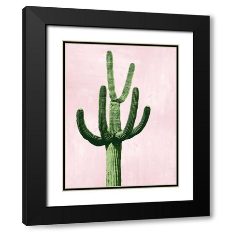 Cactus on Pink IV Black Modern Wood Framed Art Print with Double Matting by Jensen, Mia