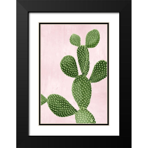 Cactus on Pink VI Black Modern Wood Framed Art Print with Double Matting by Jensen, Mia