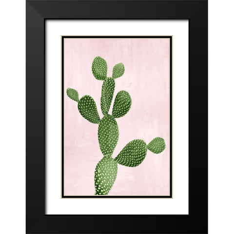 Cactus on Pink VII Black Modern Wood Framed Art Print with Double Matting by Jensen, Mia