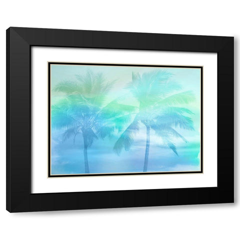 Palm Breeze Blue I Black Modern Wood Framed Art Print with Double Matting by Jensen, Mia
