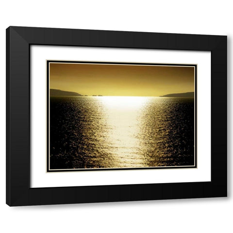 Sunlight Reflection - Golden Black Modern Wood Framed Art Print with Double Matting by Olsen, Maggie