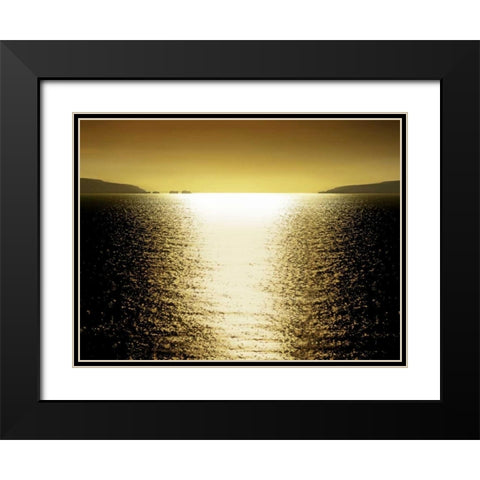 Sunlight Reflection - Golden Black Modern Wood Framed Art Print with Double Matting by Olsen, Maggie