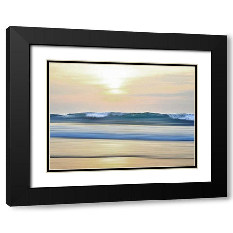 Waves Black Modern Wood Framed Art Print with Double Matting by Olsen, Maggie