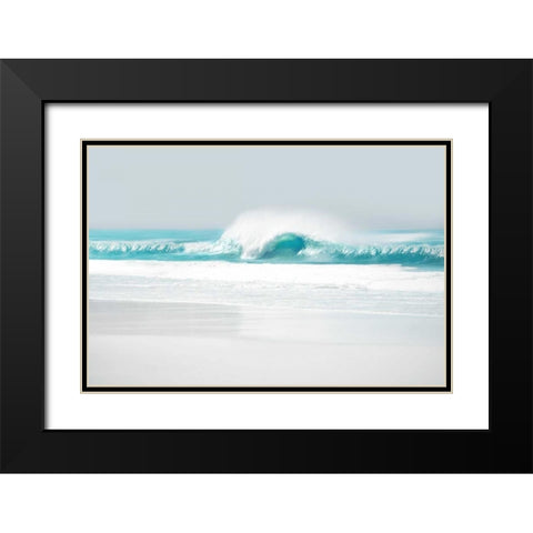 Aqua Wave II Black Modern Wood Framed Art Print with Double Matting by Olsen, Maggie