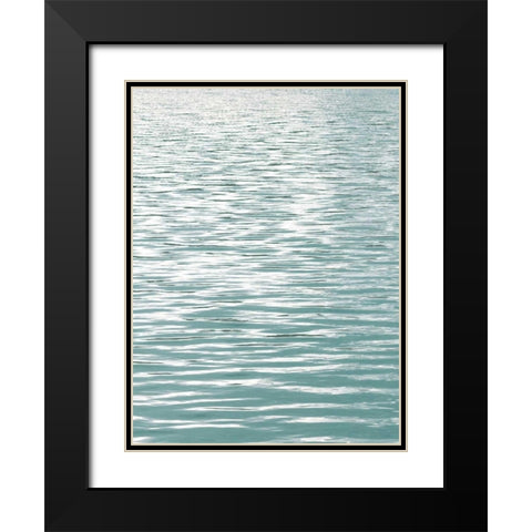 Ocean Current Aqua I Black Modern Wood Framed Art Print with Double Matting by Olsen, Maggie