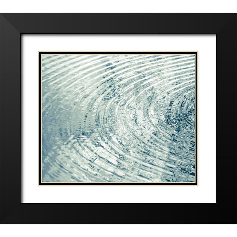 Ripples Aqua I Black Modern Wood Framed Art Print with Double Matting by Olsen, Maggie